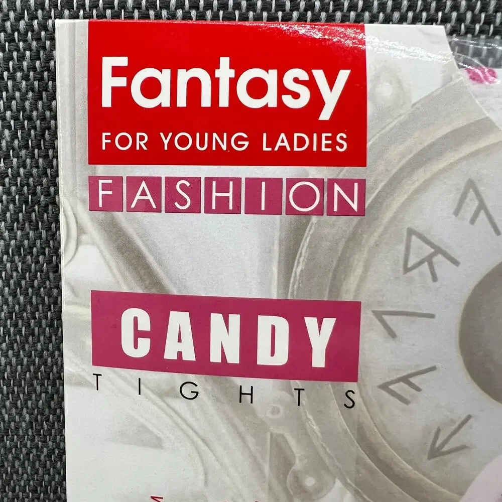 CONTE CANDY Thick Elastic White Polka Dot Tights 50 DEN Girls‎ 10y/o 4'7''-4'9''